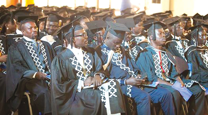  A section of the graduands at the ceremony. 